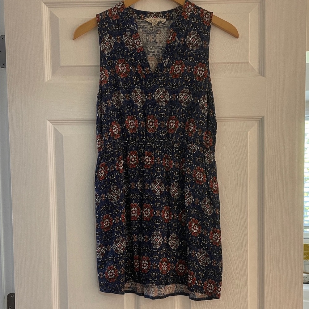 Pink Rose Blue and Red Floral Mini Dress